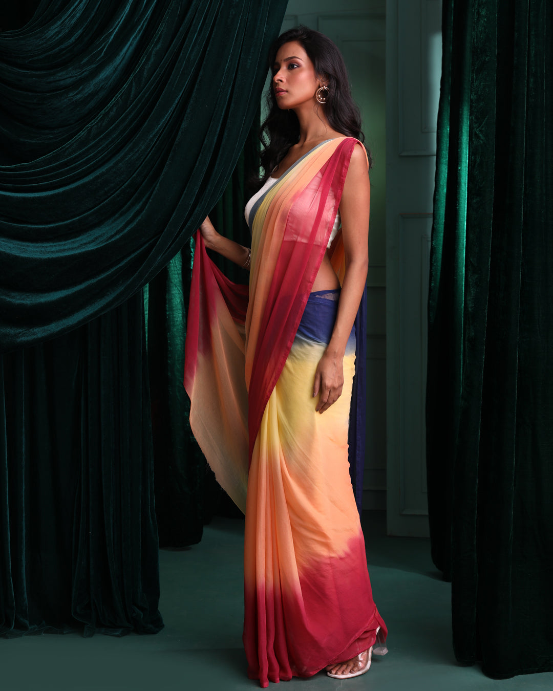 Ombre Multi Printed Daily Wear  Saree