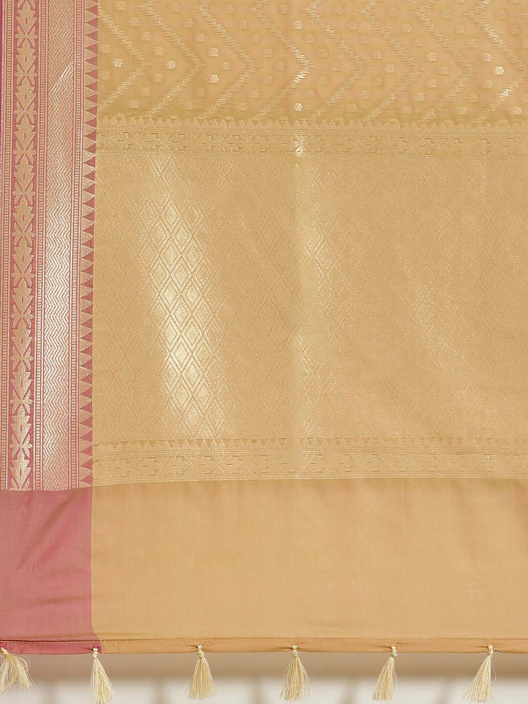 Indethnic Banarasi Beige Woven Design Party Wear Saree - Saree Detail View