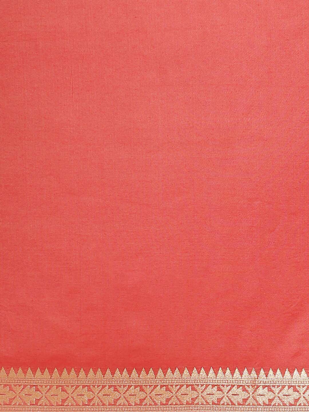 Indethnic Banarasi Coral Woven Design Party Wear Saree - Saree Detail View