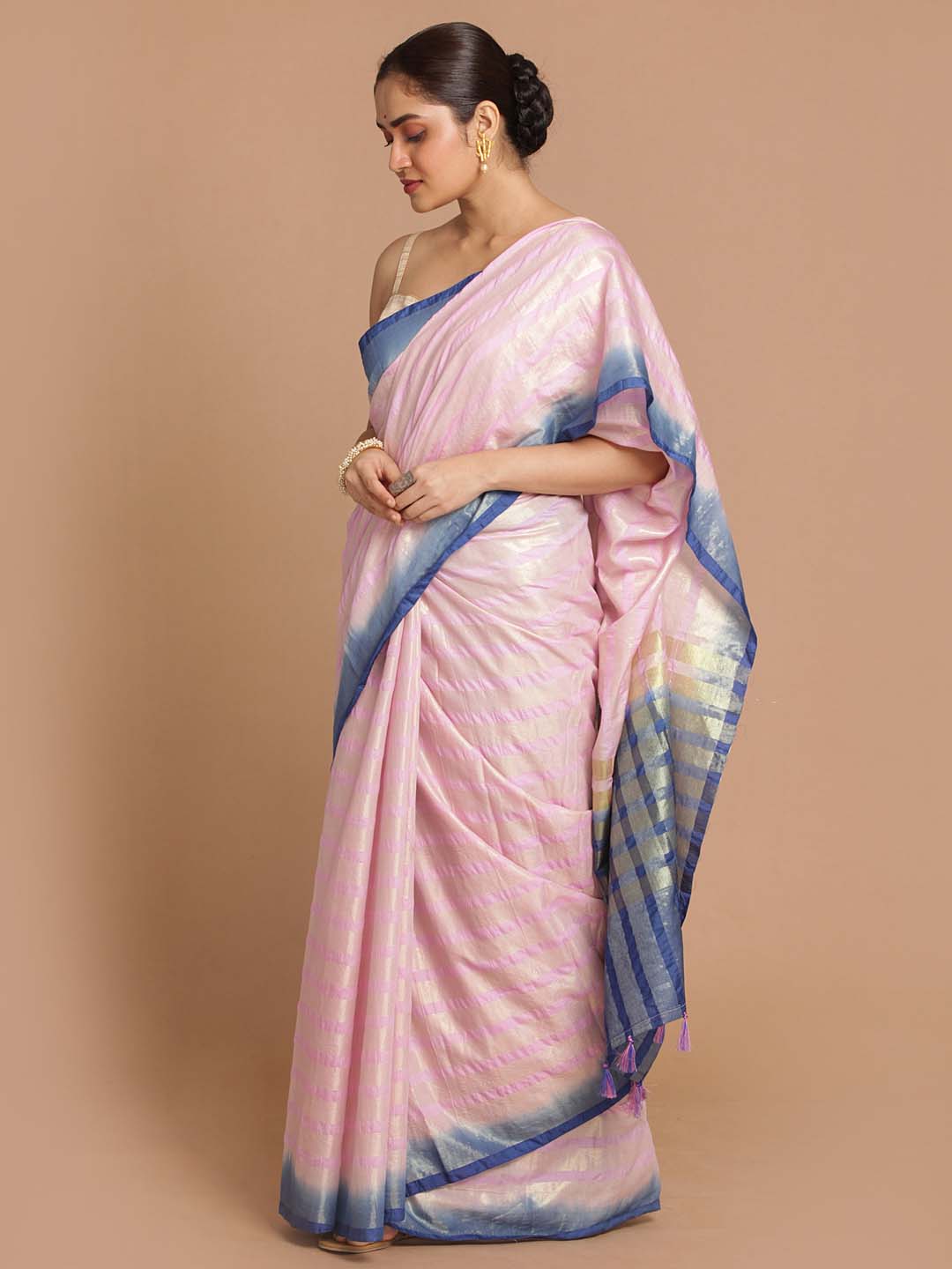 Indethnic Banarasi Lavendar Woven Design Daily Wear Saree - View 1