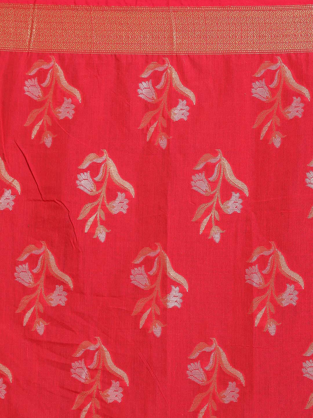 Indethnic Banarasi Magenta Woven Design Daily Wear Saree - Saree Detail View