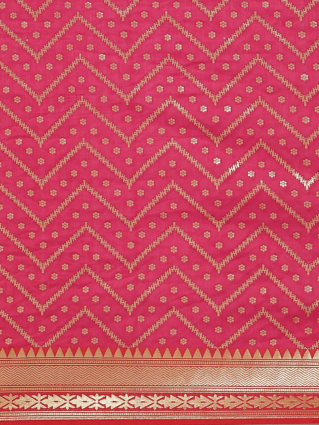 Indethnic Banarasi Magenta Woven Design Party Wear Saree - View 3