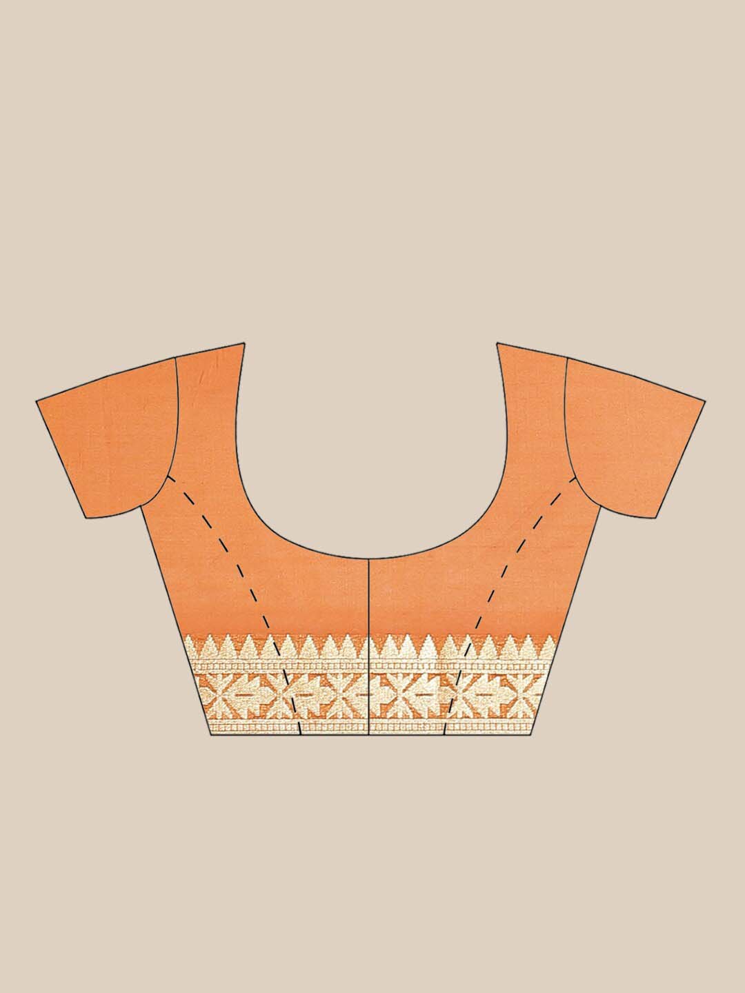Indethnic Banarasi Orange Woven Design Party Wear Saree - Blouse Piece View