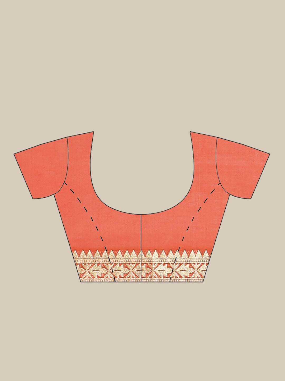 Indethnic Banarasi Rust Woven Design Party Wear Saree - Blouse Piece View