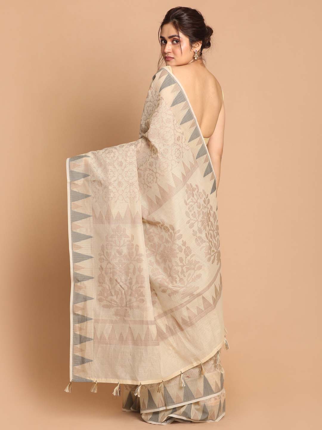 Indethnic Banarasi Beige Woven Design Daily Wear Saree - View 2