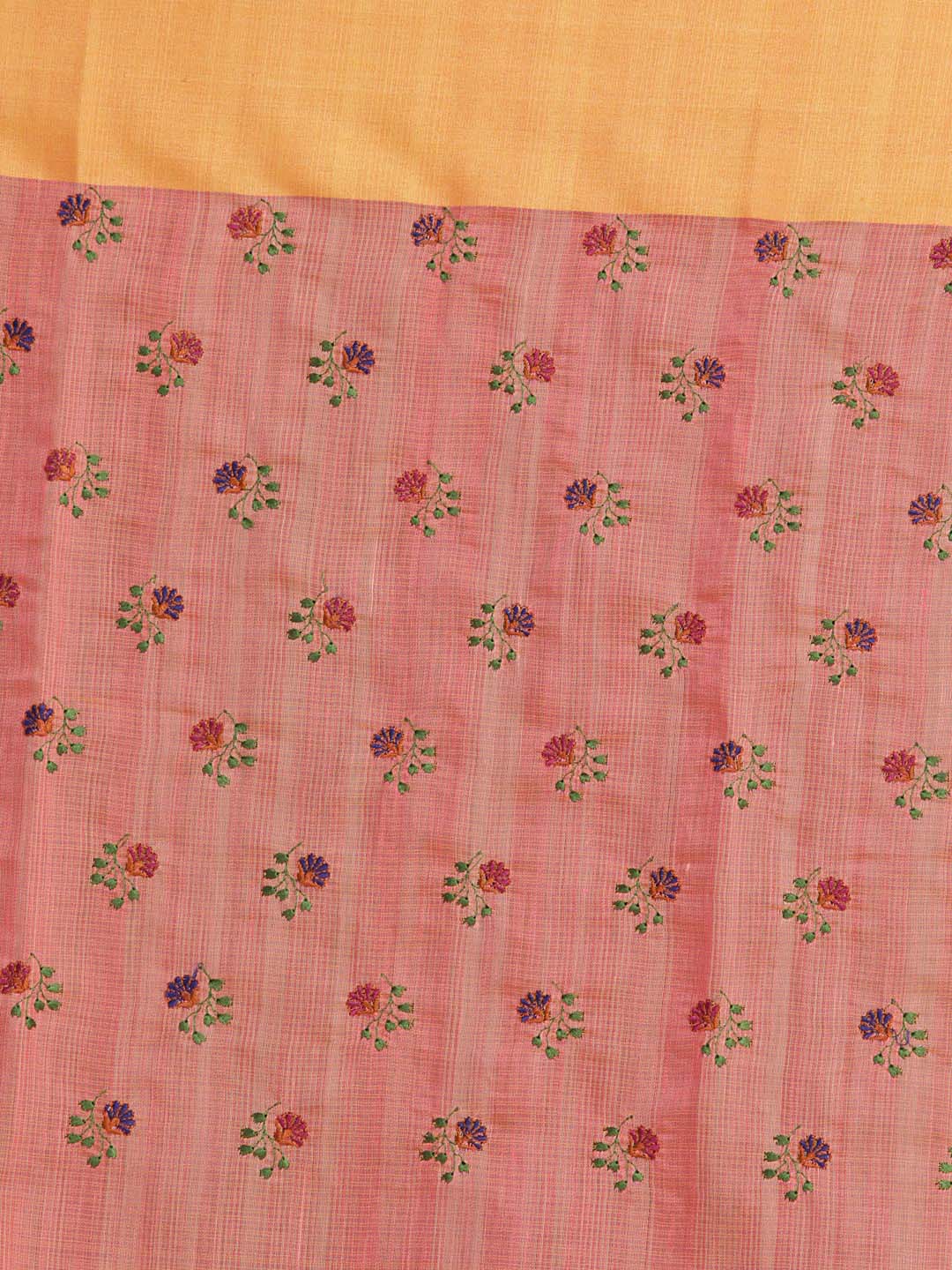 Indethnic Banarasi Coral Embroidered Daily Wear Saree - Saree Detail View