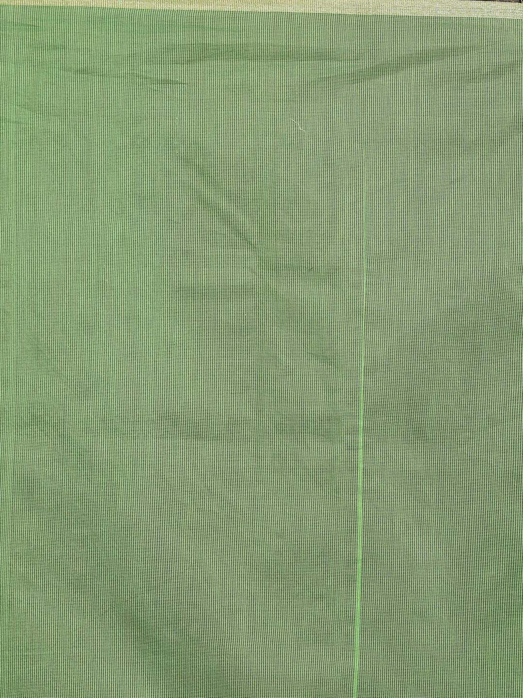 Indethnic Banarasi Green Solid Daily Wear Saree - Saree Detail View
