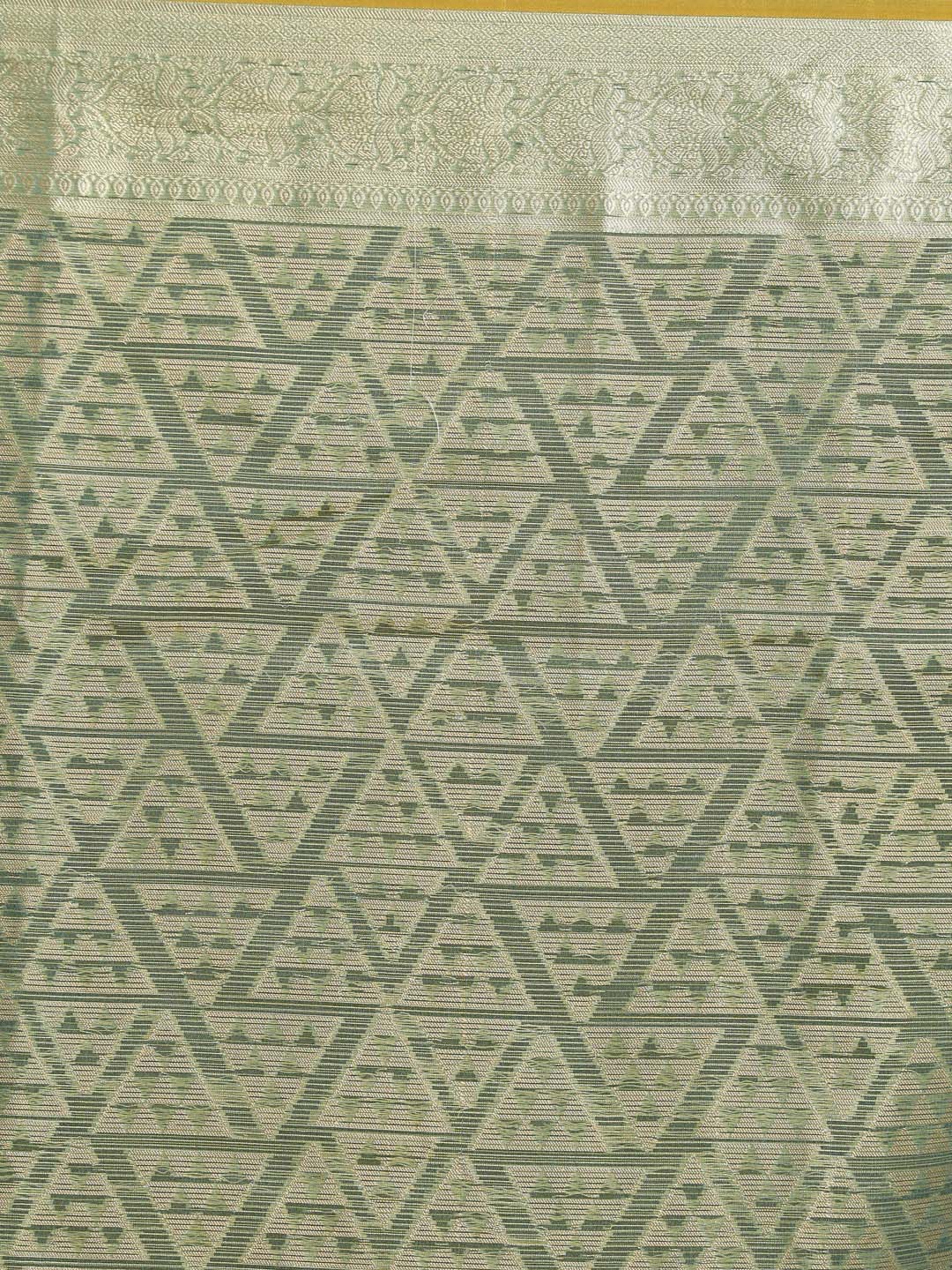 Indethnic Banarasi Green Woven Design Daily Wear Saree - Saree Detail View