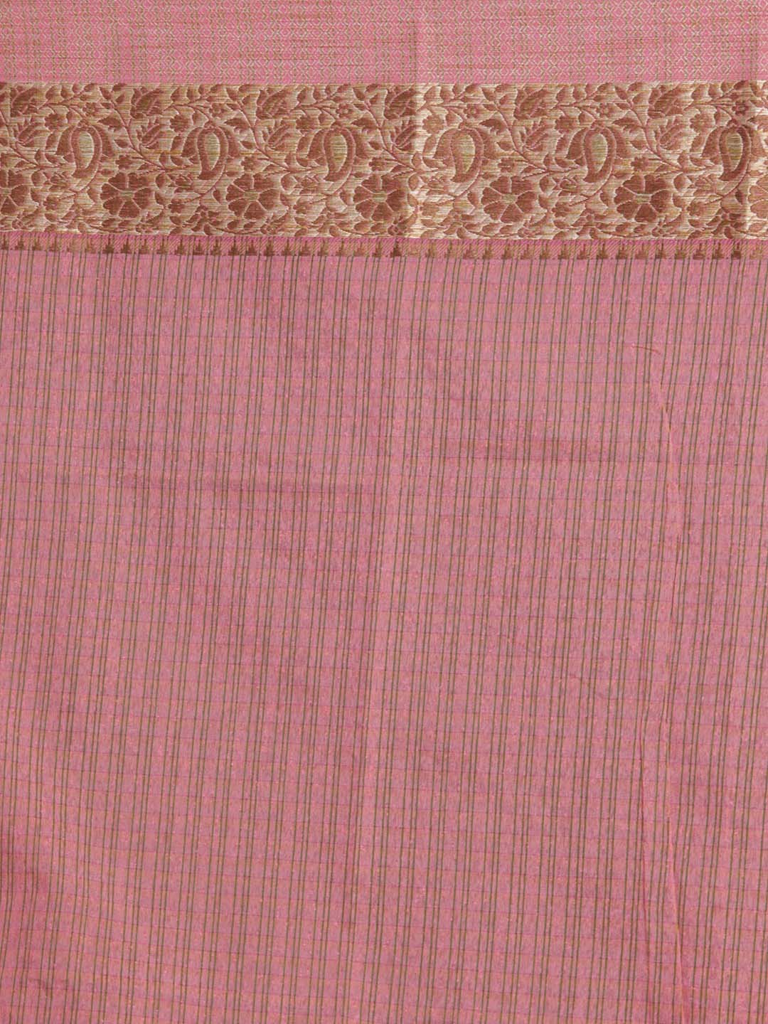 Indethnic Banarasi Lavendar Checked Daily Wear Saree - Saree Detail View