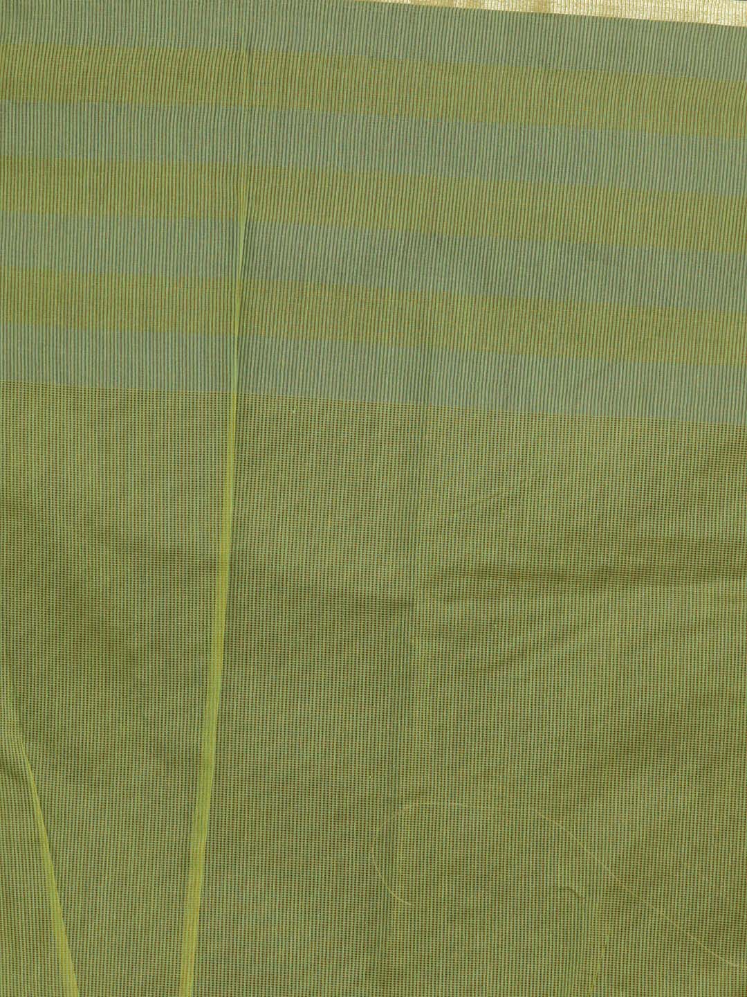 Indethnic Banarasi Lime Green Solid Daily Wear Saree - Saree Detail View