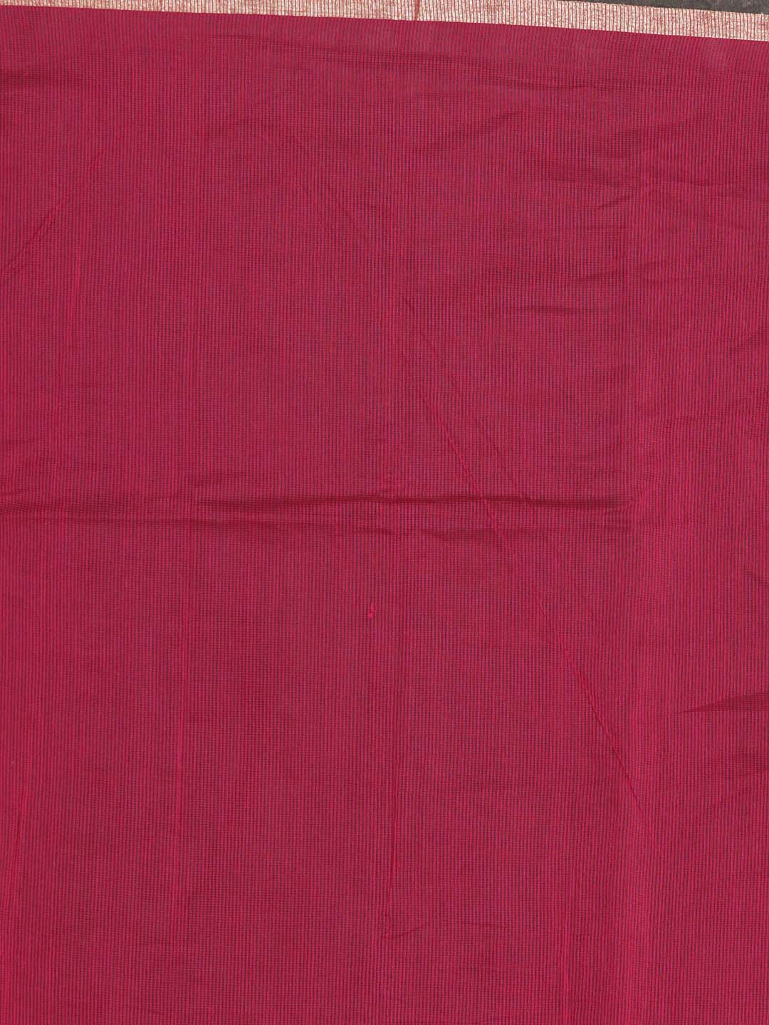 Indethnic Banarasi Magenta Solid Daily Wear Saree - Saree Detail View