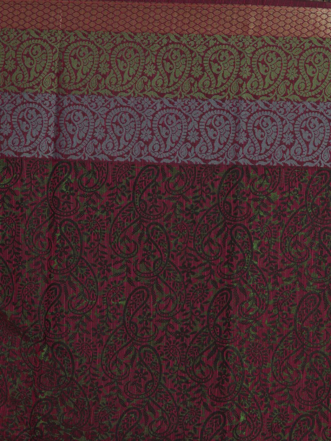 Indethnic Banarasi Magenta Printed Daily Wear Saree - Saree Detail View