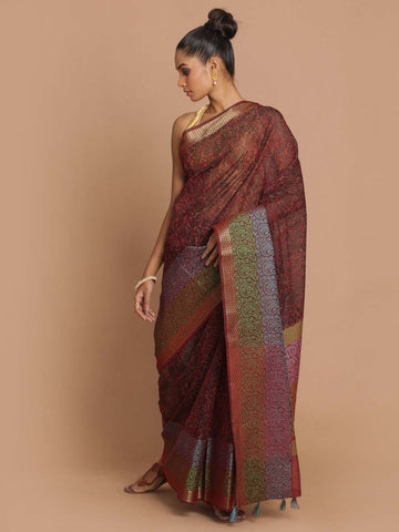 CALLA LILIES (BANARASI COTTON BLEND SAREE)