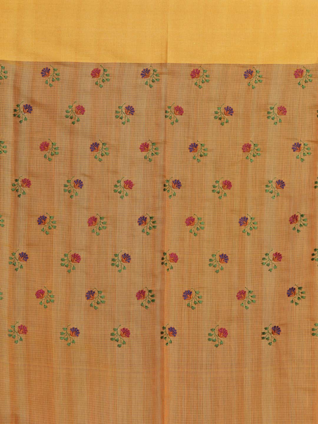 Indethnic Banarasi Mustard Embroidered Daily Wear Saree - Saree Detail View