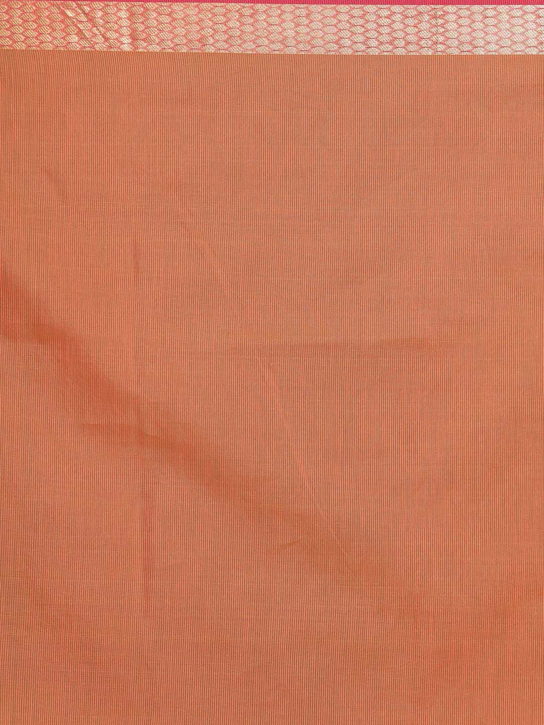 Indethnic Banarasi Orange Solid Daily Wear Saree - Saree Detail View