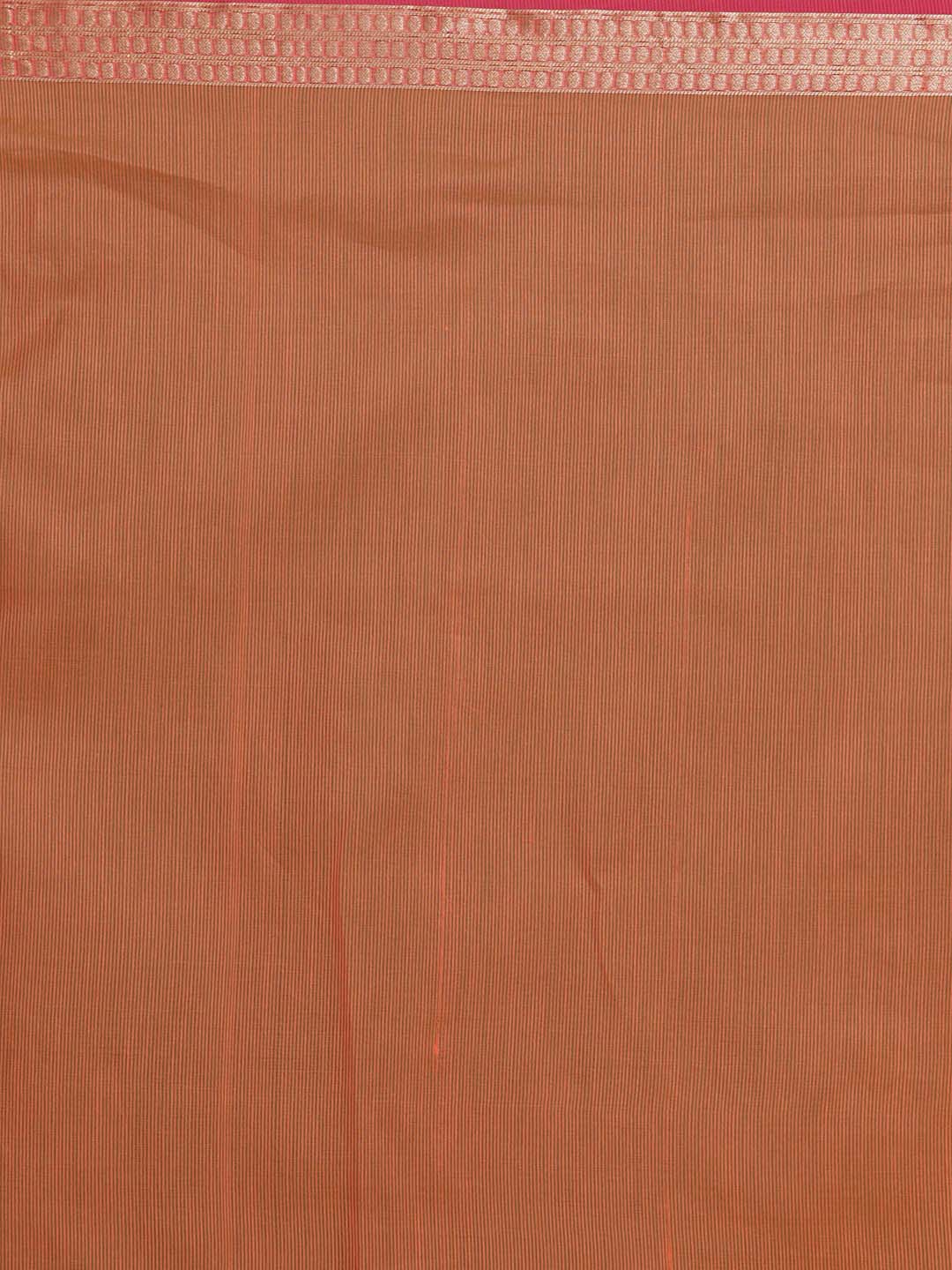 Indethnic Banarasi Orange Solid Daily Wear Saree - Saree Detail View