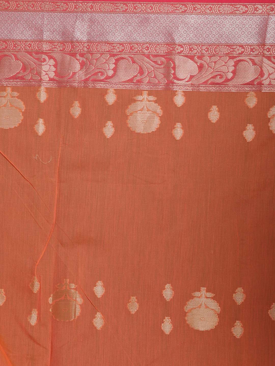 Indethnic Banarasi Orange Woven Design Daily Wear Saree - Saree Detail View