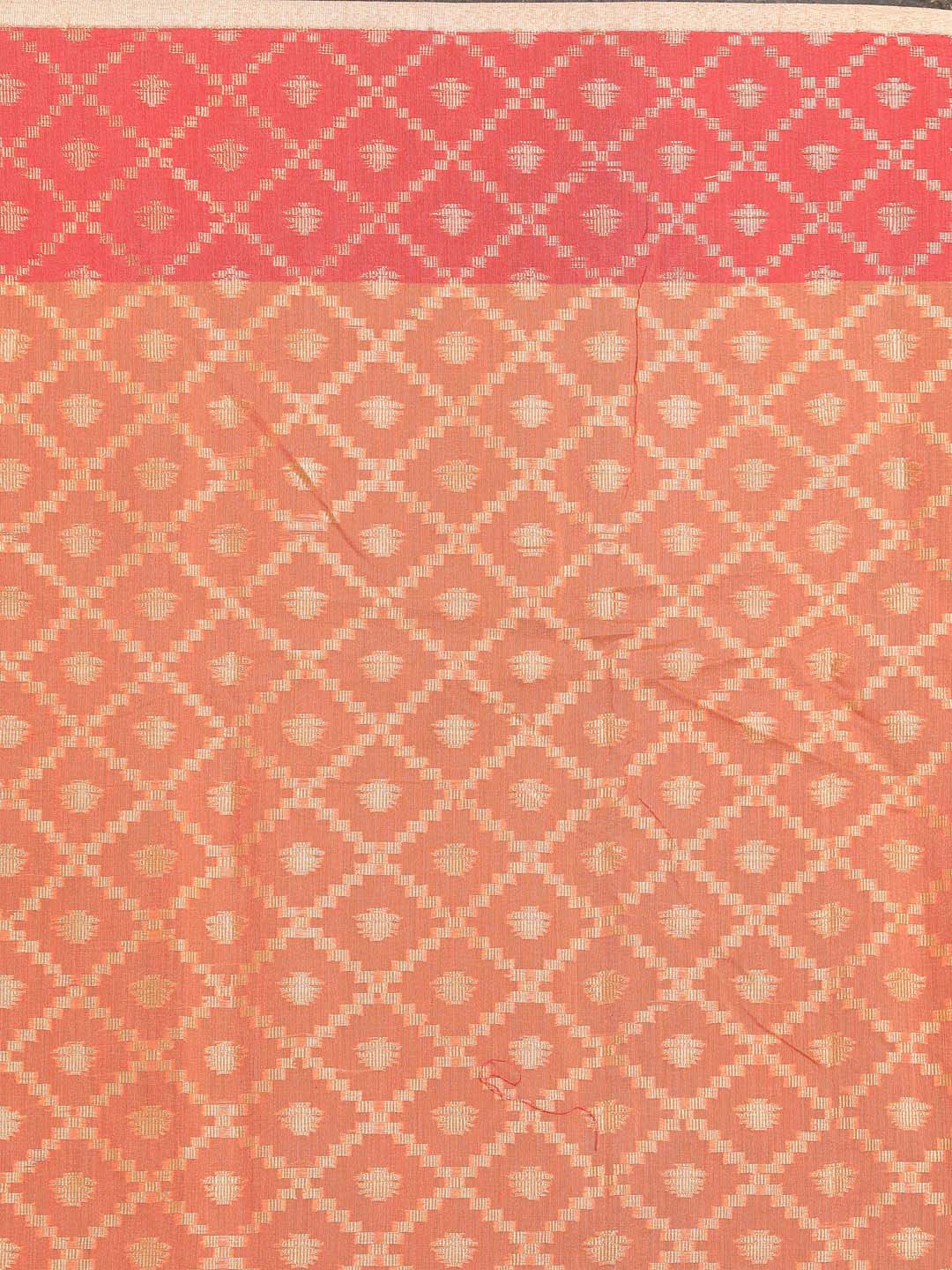 Indethnic Banarasi Orange Woven Design Party Wear Saree - Saree Detail View