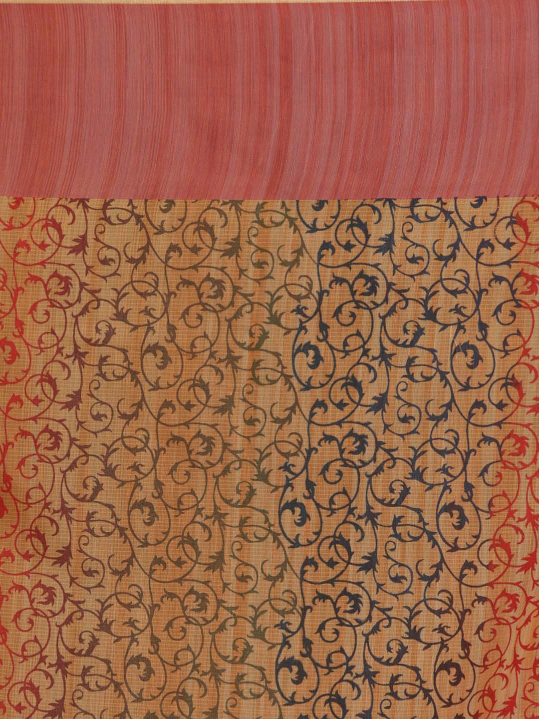 Indethnic Banarasi Peach Printed Daily Wear Saree - Saree Detail View