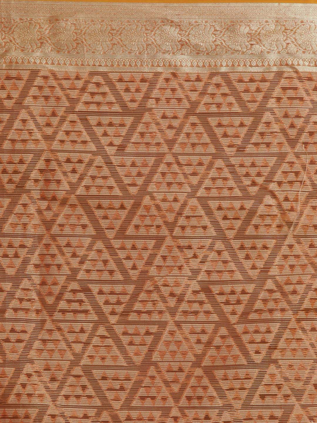 Indethnic Banarasi Rust Woven Design Daily Wear Saree - Saree Detail View