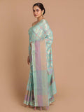 Indethnic Banarasi Sea Green Woven Design Daily Wear Saree - View 1