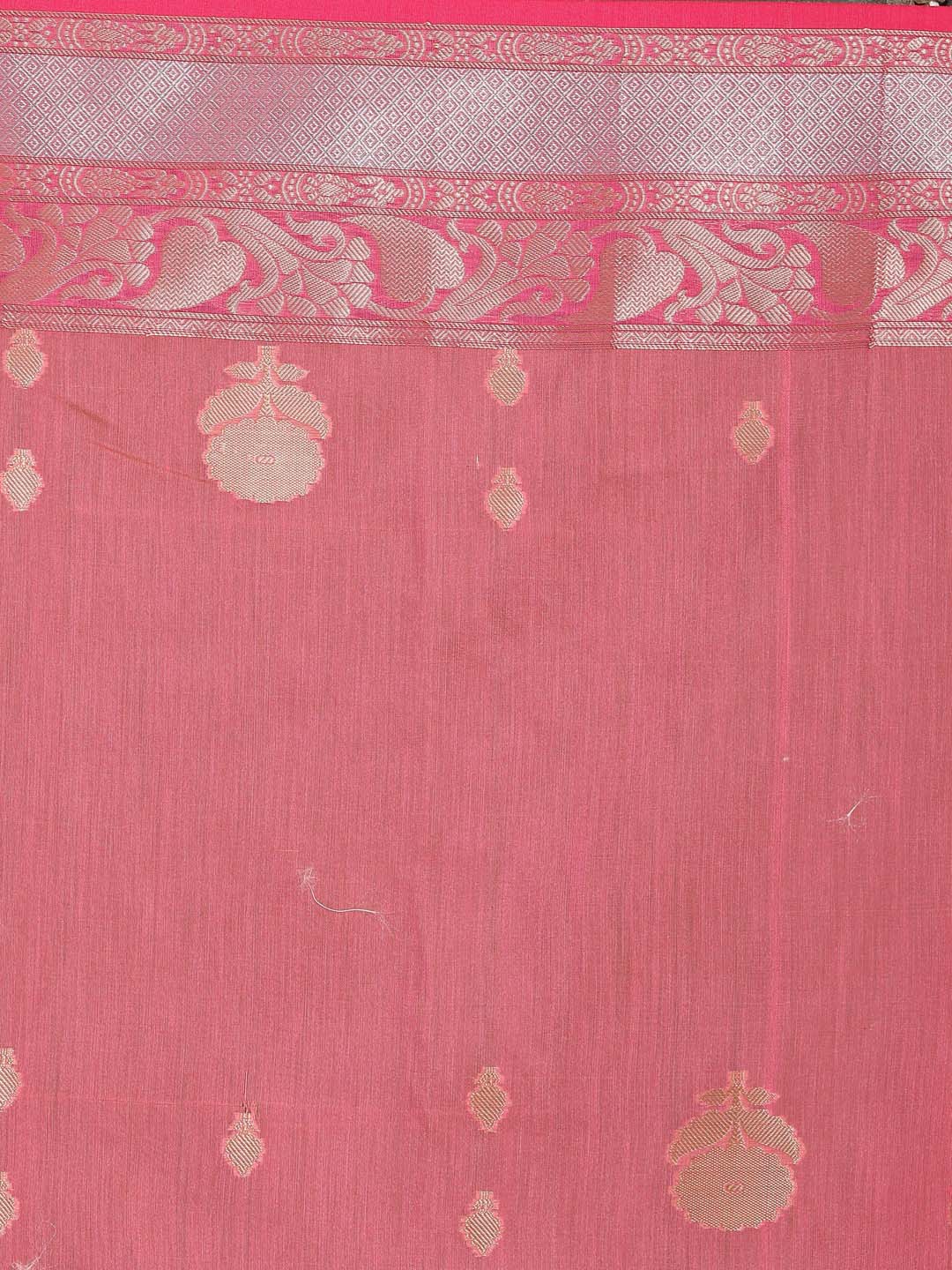 Indethnic Banarasi Pink Woven Design Daily Wear Saree - Saree Detail View