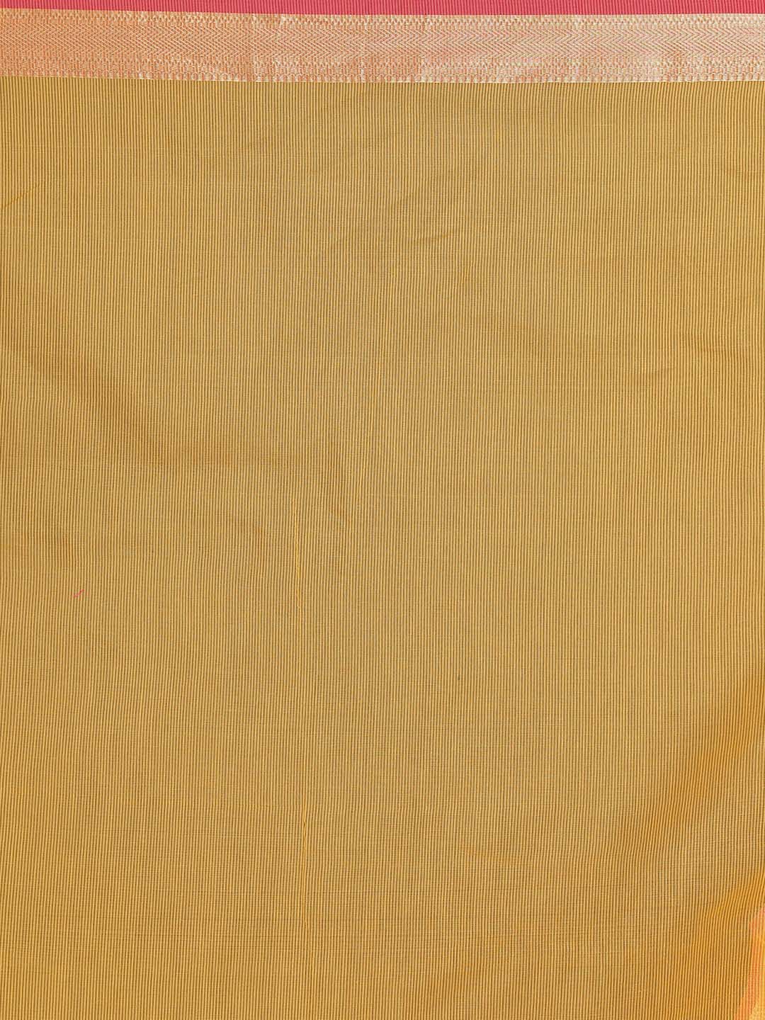 Indethnic Banarasi Yellow Solid Daily Wear Saree - Saree Detail View
