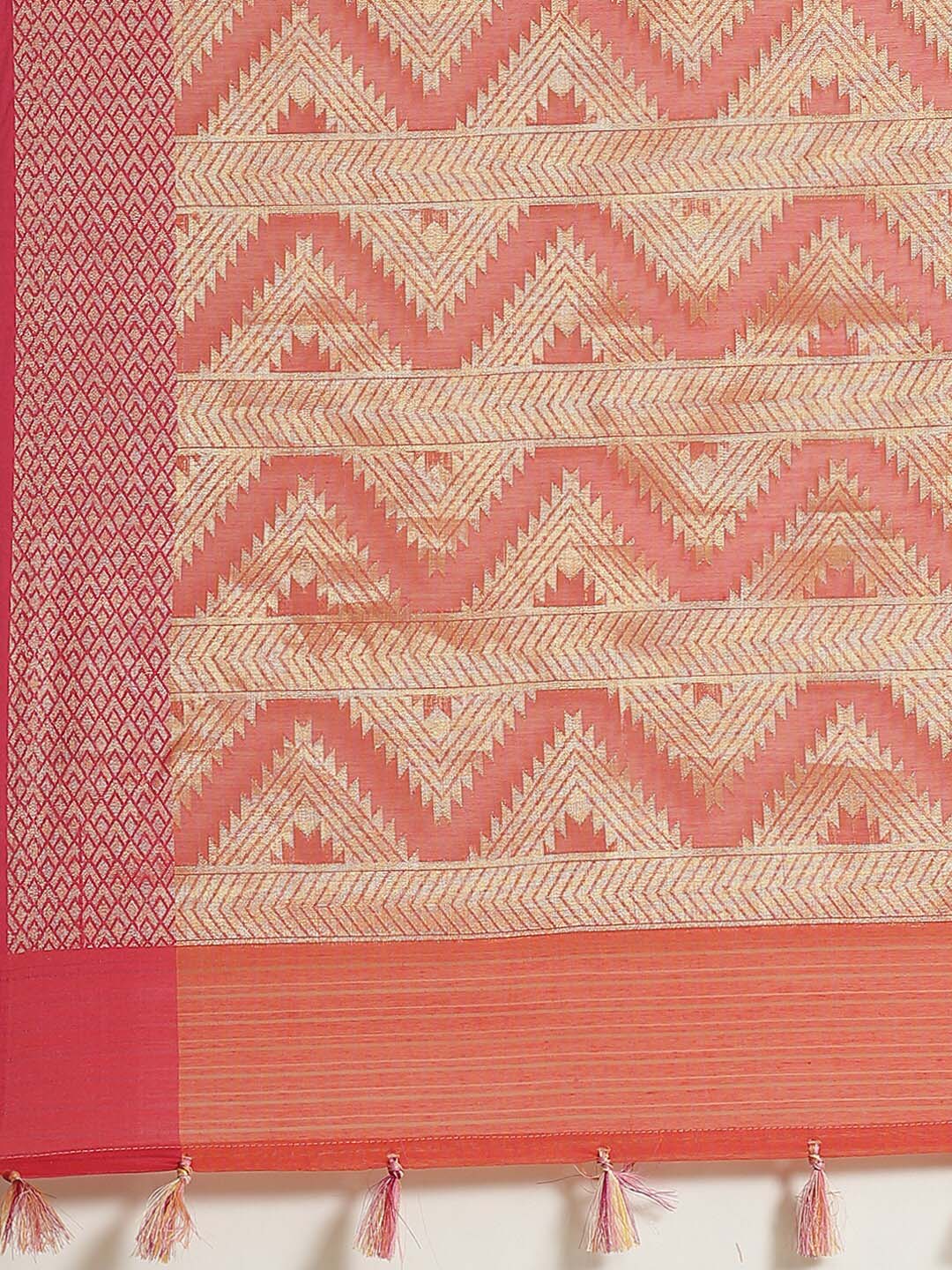 Indethnic Banarasi Red Woven Design Festive Wear Saree - Saree Detail View