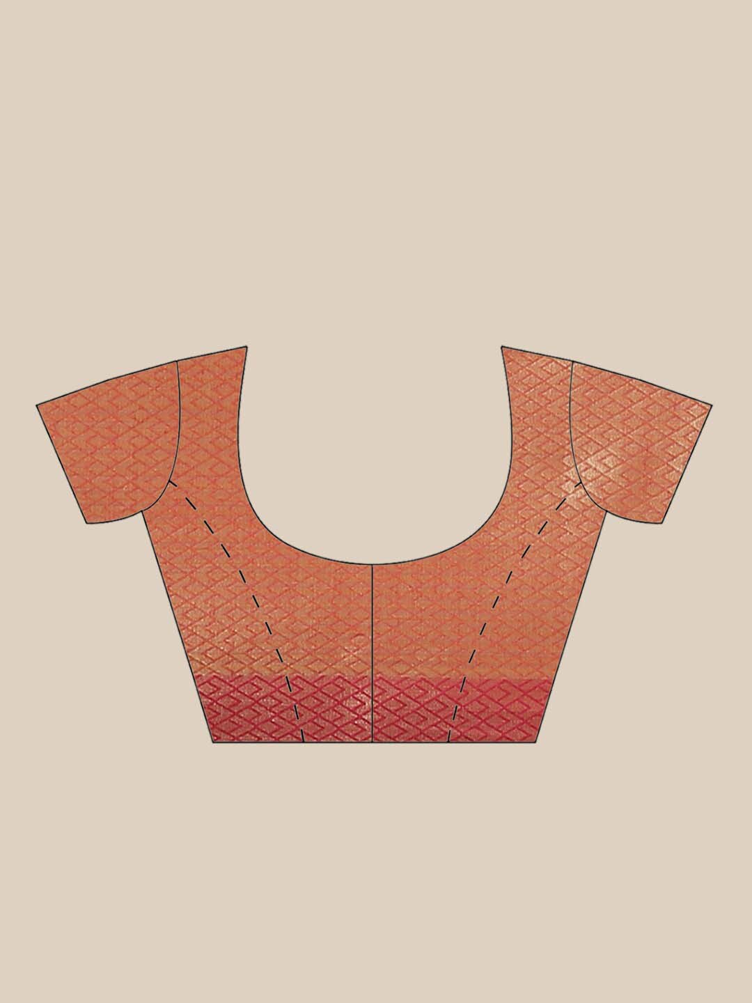 Indethnic Banarasi Red Woven Design Festive Wear Saree - Blouse Piece View
