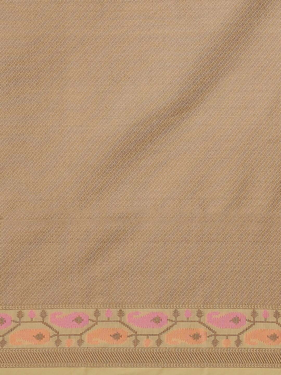 Indethnic Banarasi Beige Woven Design Work Wear Saree - Saree Detail View