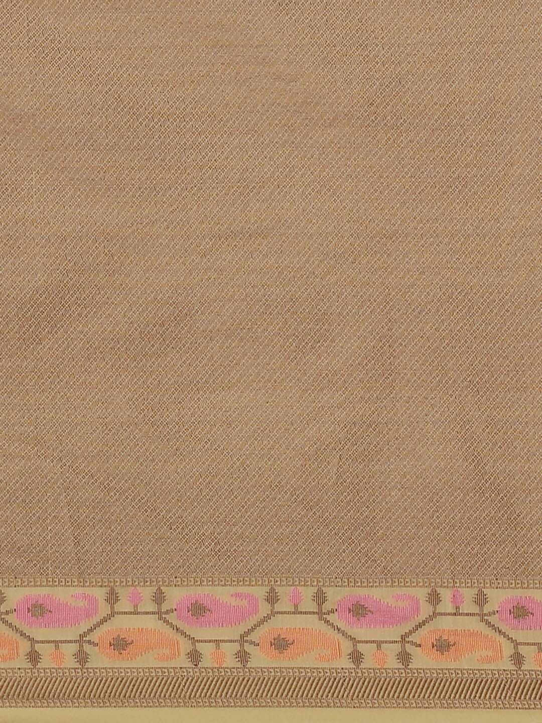 Indethnic Banarasi Beige Woven Design Work Wear Saree - Saree Detail View