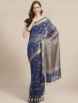 HOLY GOLD BLUE (BANARASI LIVA SAREE)