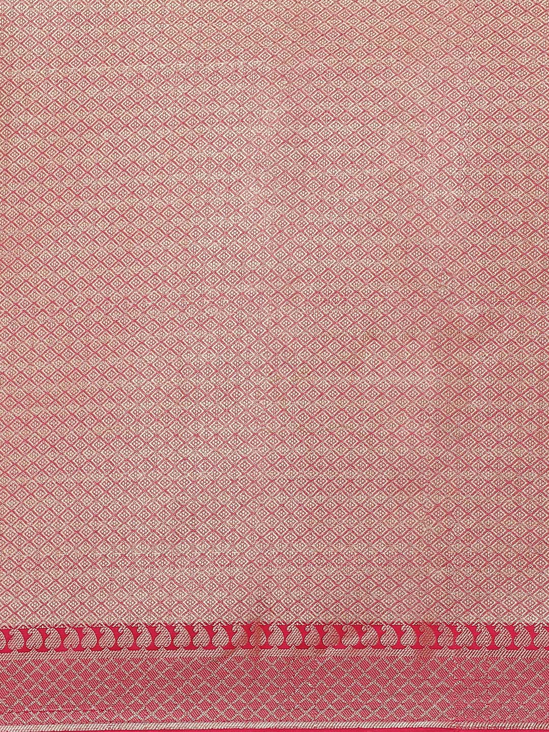 Indethnic Banarasi Coral Woven Design Work Wear Saree - Saree Detail View