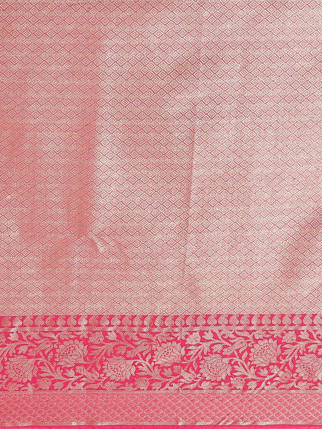 Indethnic Banarasi Coral Woven Design Work Wear Saree - Saree Detail View