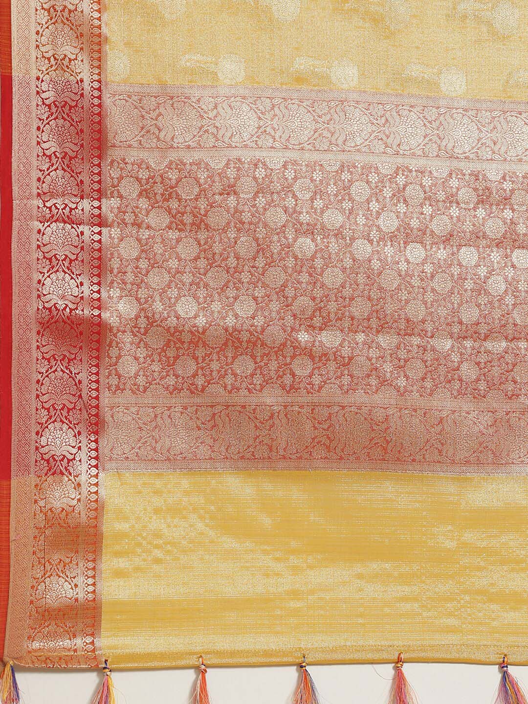 Indethnic Banarasi Gold Woven Design Festive Wear Saree - Saree Detail View