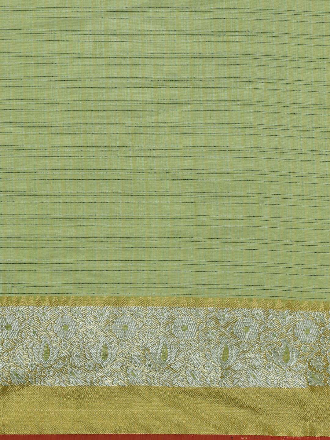 Indethnic Banarasi Green Woven Design Work Wear Saree - View 2