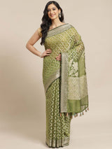 GREEN GRACE (BANARASI LIVA SAREE)