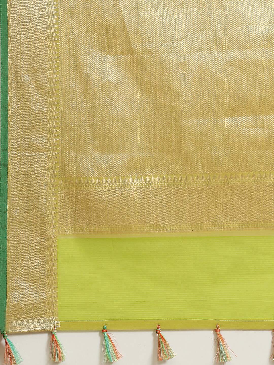 Indethnic Banarasi Green Woven Design Daily Wear Saree - Saree Detail View