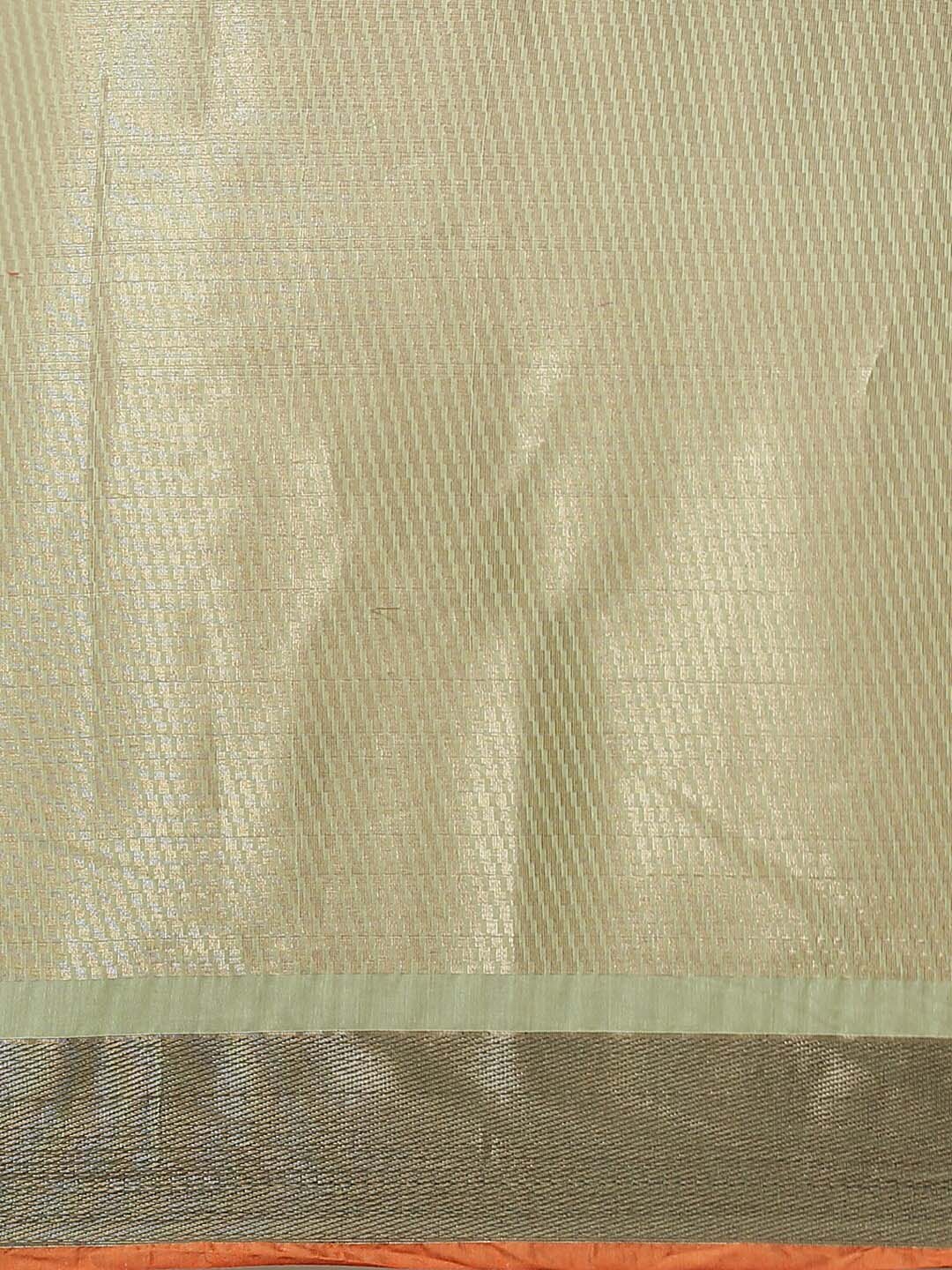 Indethnic Banarasi Green Woven Design Daily Wear Saree - Saree Detail View