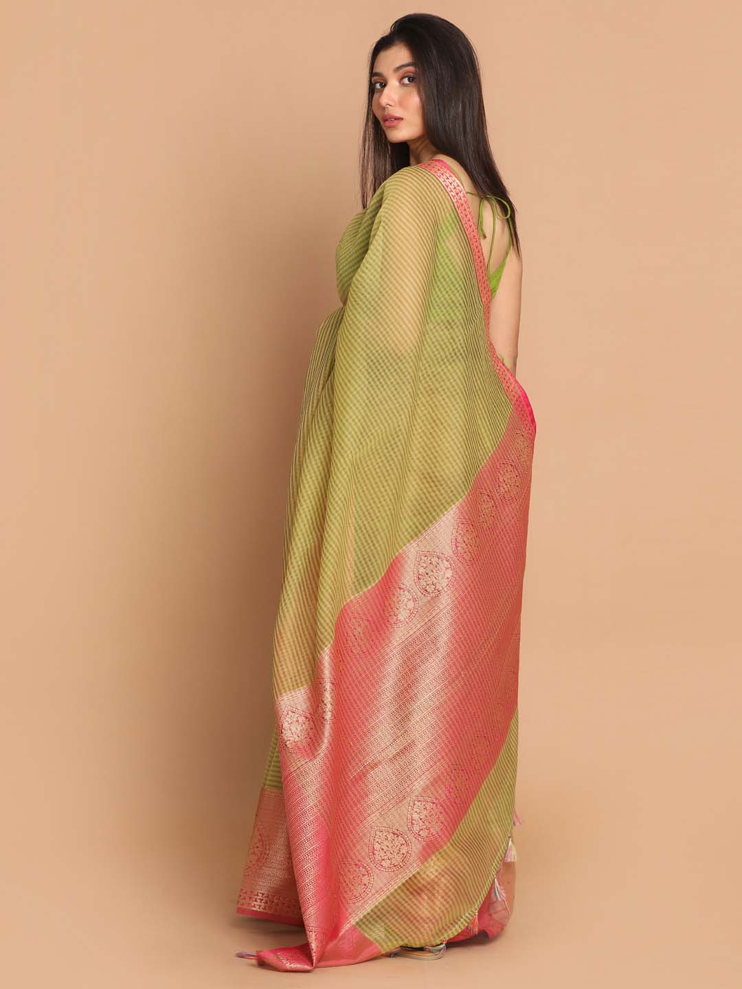 CHEQUERED GREEN (SAREE)