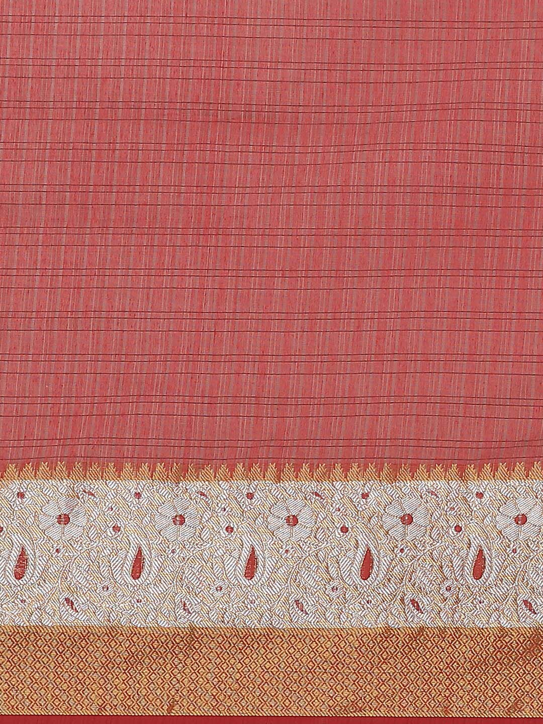 Indethnic Banarasi Maroon Woven Design Work Wear Saree - View 1
