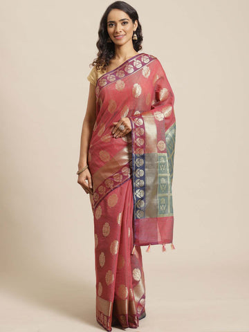 TANTALIZING MAROON (BANARASI LIVA SAREE)