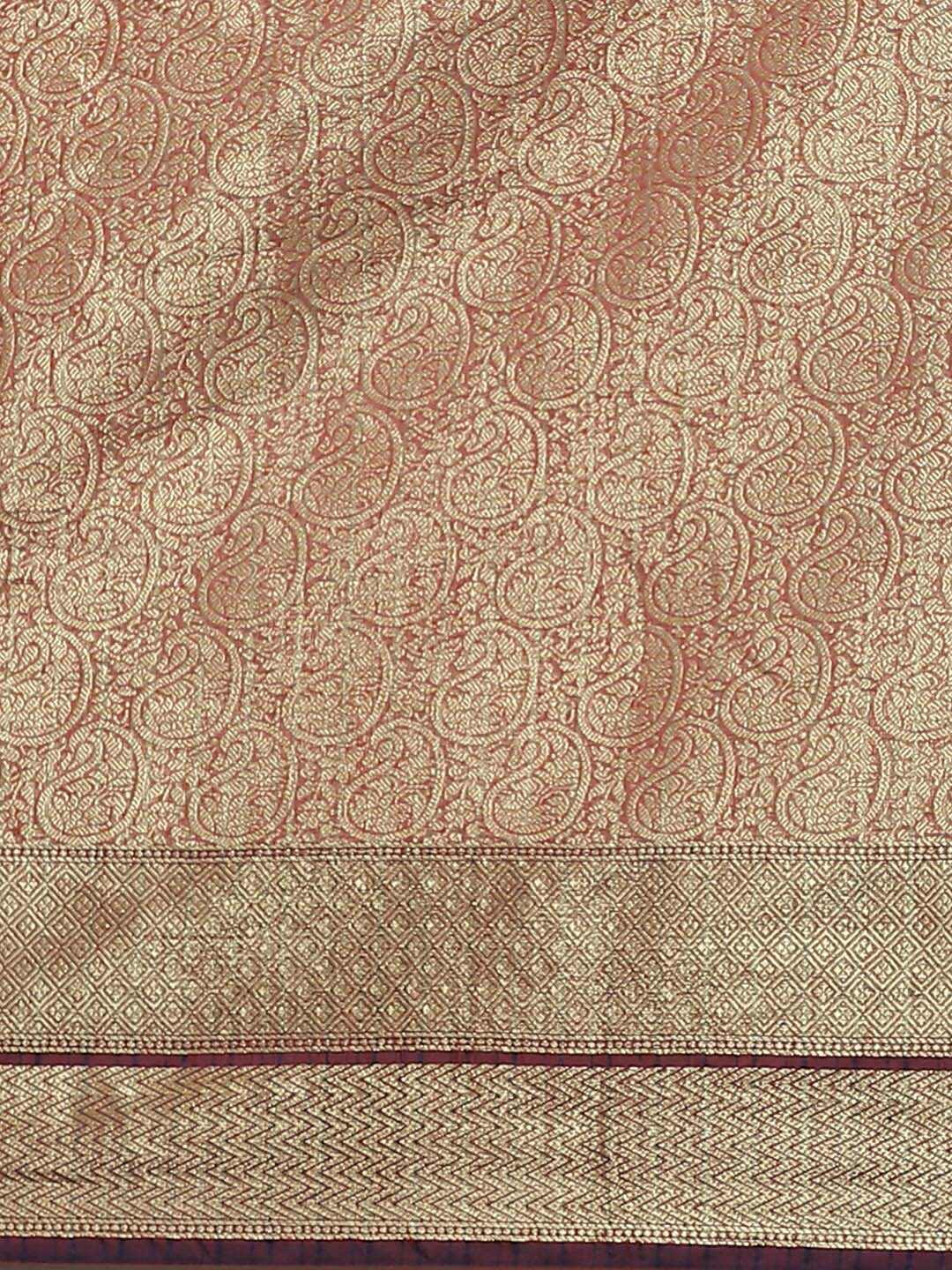 Indethnic Banarasi Maroon Woven Design Traditional Wear Saree - View 2