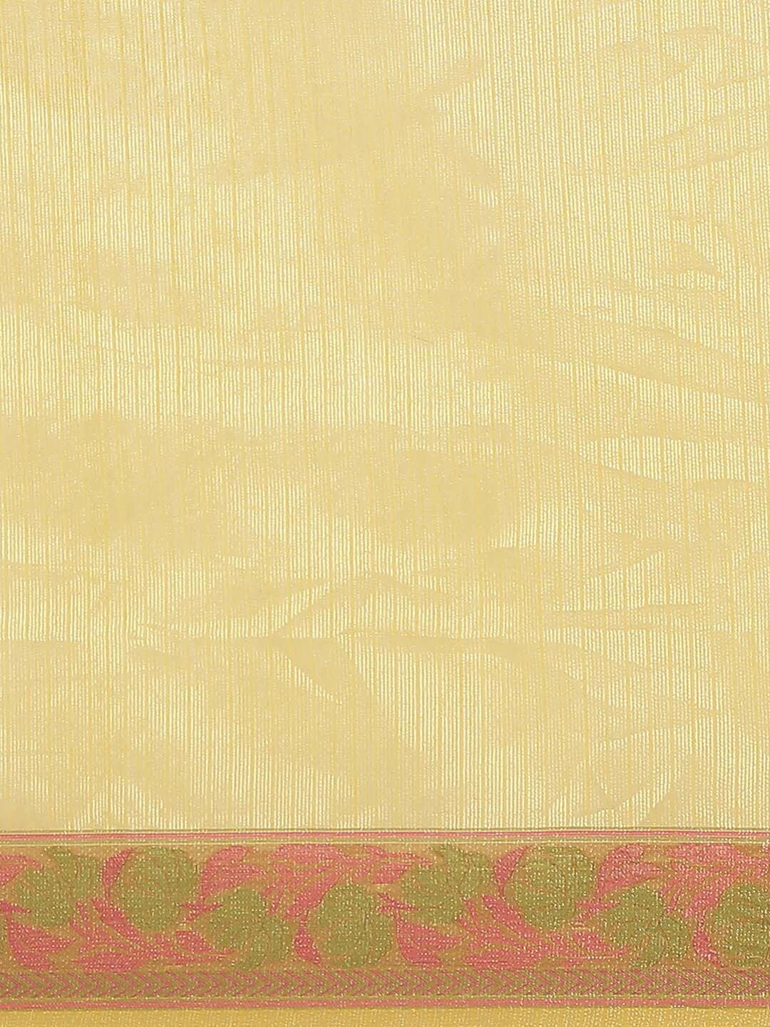 Indethnic Banarasi Mustard Woven Design Work Wear Saree - View 2