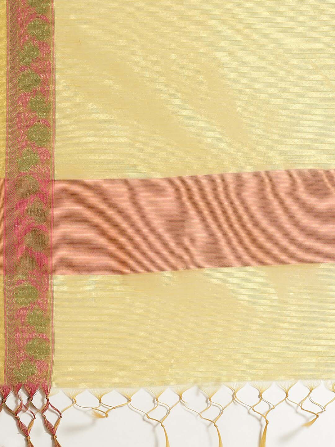 Indethnic Banarasi Mustard Woven Design Work Wear Saree - Saree Detail View