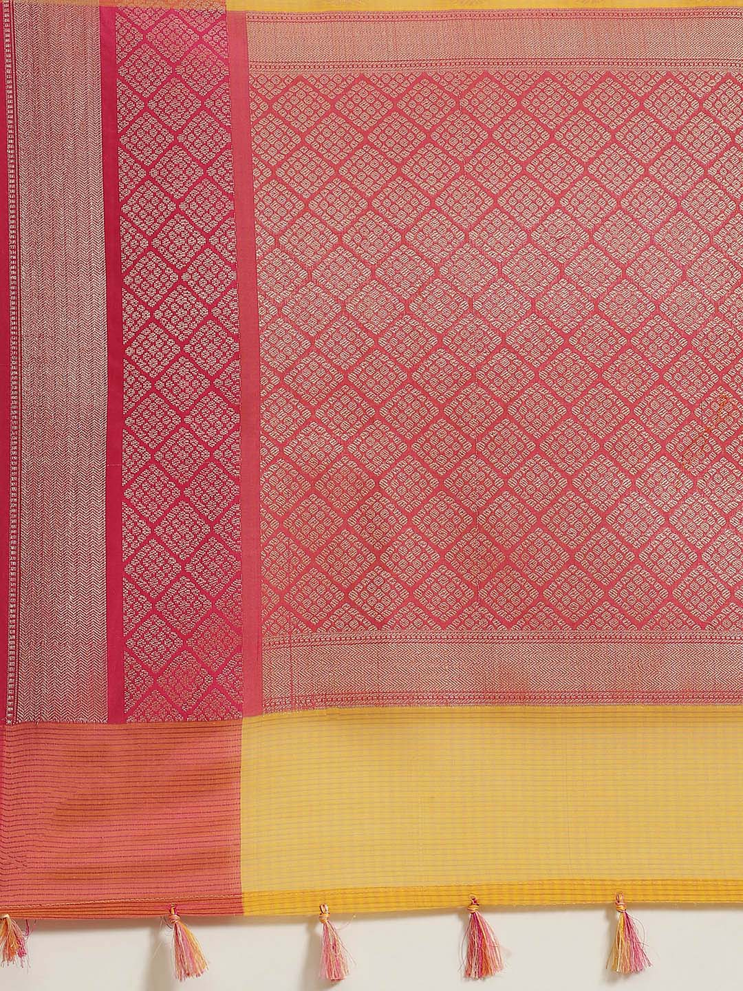 Indethnic Banarasi Mustard Woven Design Daily Wear Saree - Saree Detail View