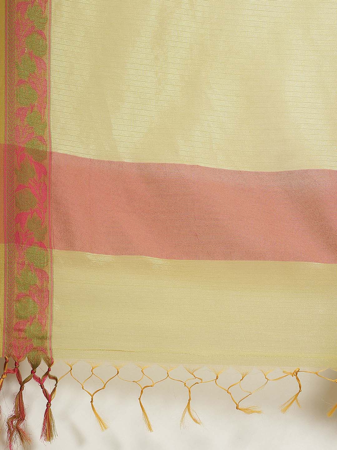 Indethnic Banarasi Olive Woven Design Work Wear Saree - Saree Detail View