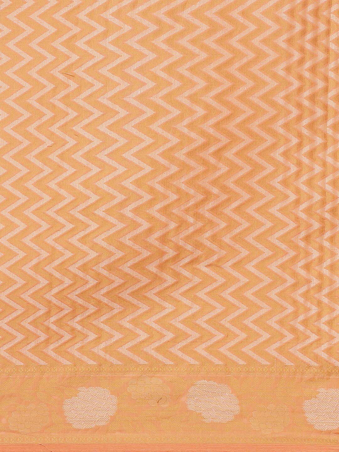 Indethnic Banarasi Peach Woven Design Work Wear Saree - Saree Detail View