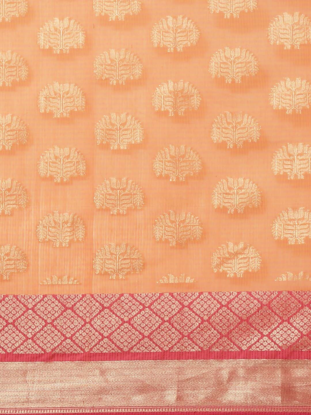 Indethnic Banarasi Peach Woven Design Daily Wear Saree - View 3