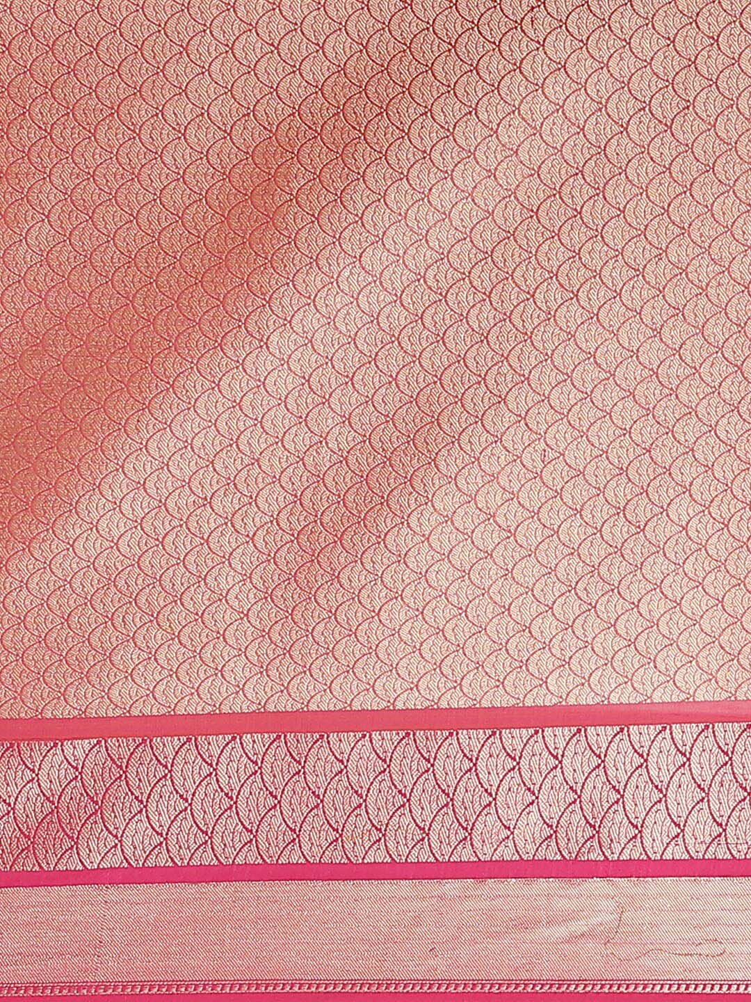 Indethnic Banarasi Peach Woven Design Daily Wear Saree - Saree Detail View